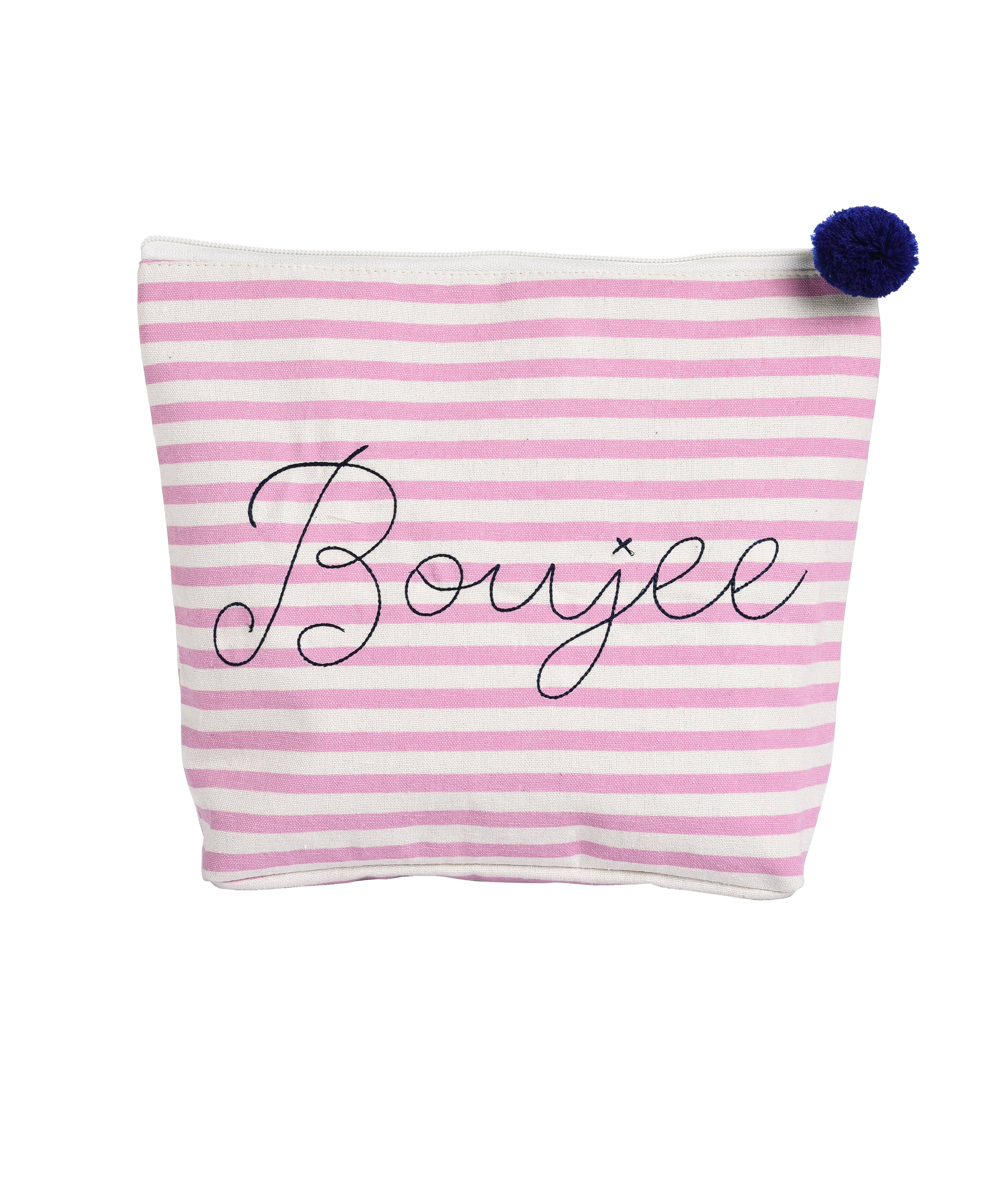 Totalee Gift - Wholesale Makeup/Cosmetic Bag - SALE Large Cotton Blue Boujee Cosmetic Bag
