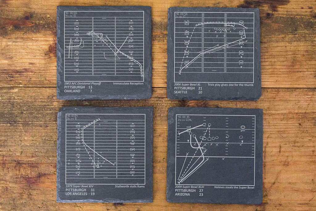 Playbook Products - Wholesale Coasters - Greatest Steelers Plays: Slate Coasters (Set of 4)1