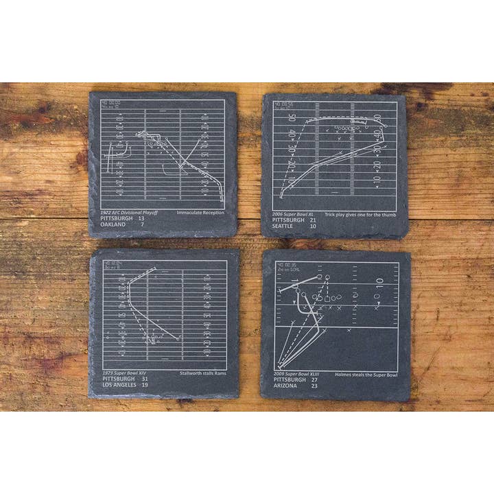 Playbook Products - Wholesale Coasters - Greatest Steelers Plays: Slate Coasters (Set of 4)1
