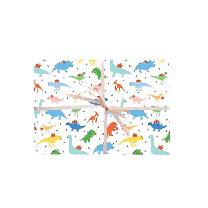 Dinosaurs Gift Wrap - Rolls and Sheets for wholesale by Paula & Waffle