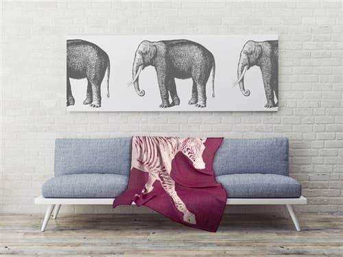 THOMASPAUL – Manta para sofá por atacado – Lance Zebra - ameixa3