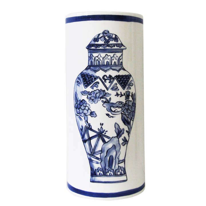 Jarrón grande Well Versed, azul, 14 pulgadas para venta al por mayor de Twig NY