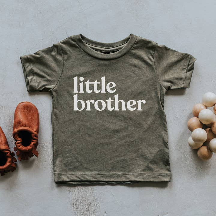 Olive Little Brother Kinder T-Shirt für den Großhandel von Gladfolk
