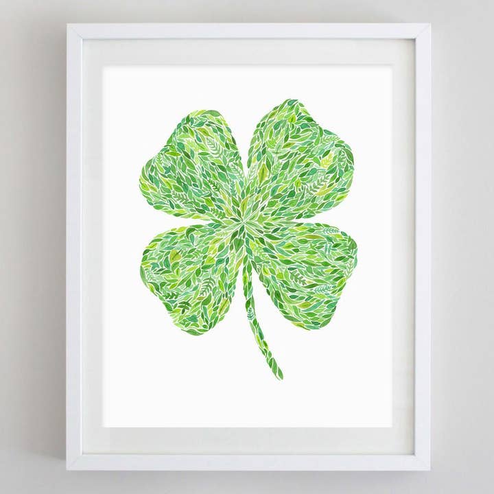 Shamrock Floral Watercolor Print for wholesale by Carly Rae Studio