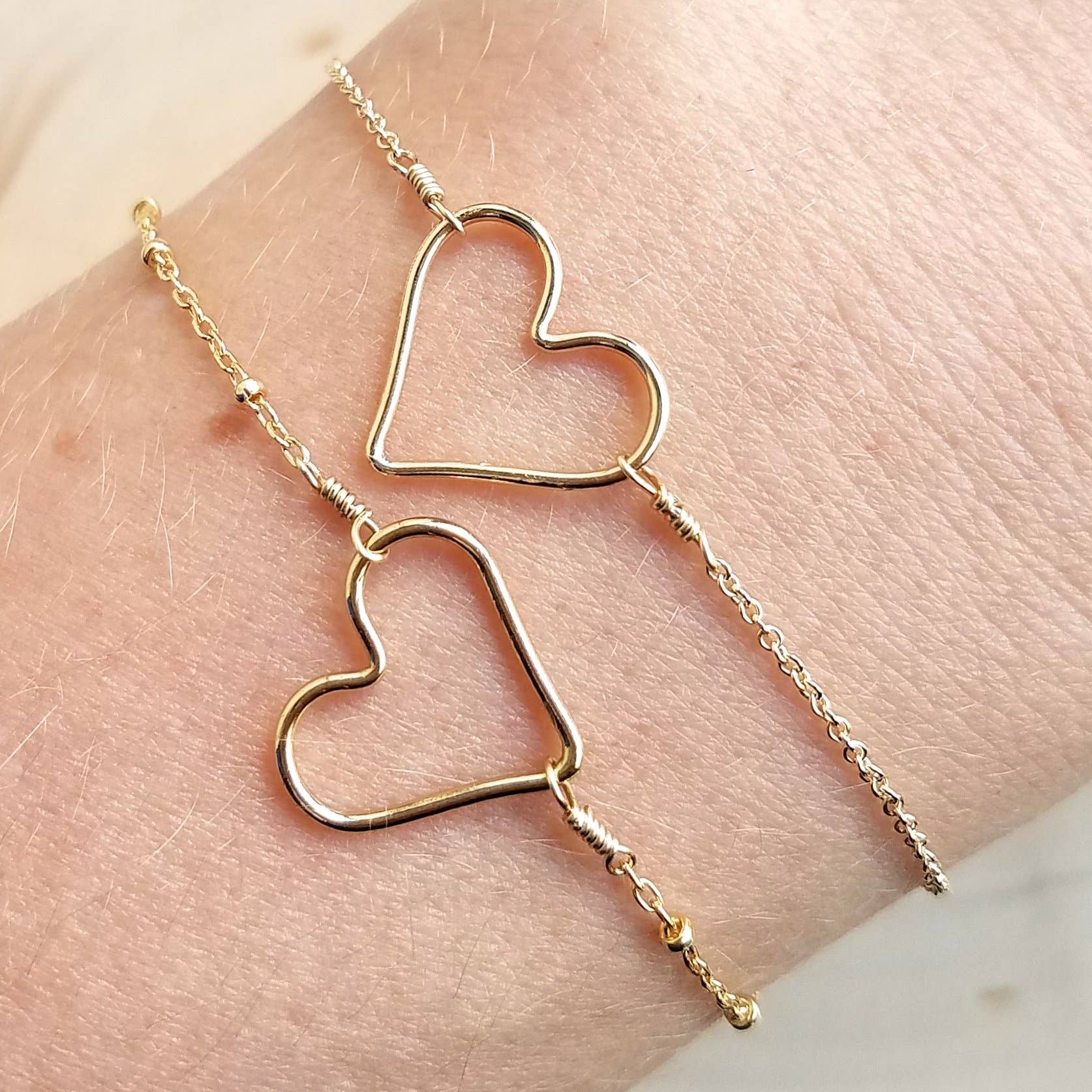 MissElenious Jewelry - Wholesale Charm/Dangle Bracelet - Satellite Chain - Open Heart Bracelet1