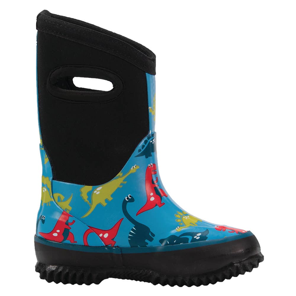 Oaki - Wholesale Rain Boots - Kids - CLEARANCE: Neoprene Boots, Blue Dinosaurs1