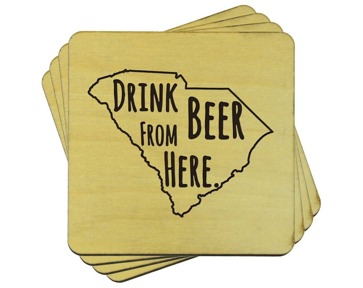 Torched Products - Wholesale Coasters - Drink Beer From Here Coasters | Set of 4 Beer Coasters44
