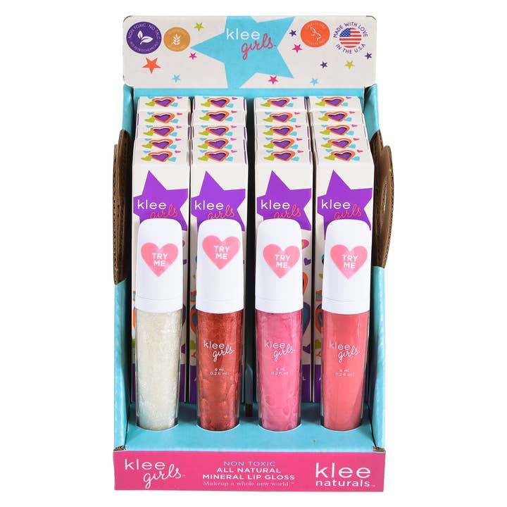 Klee Naturals - Wholesale Lip Gloss - Kids - Tinted Lip Gloss 20-PC Display