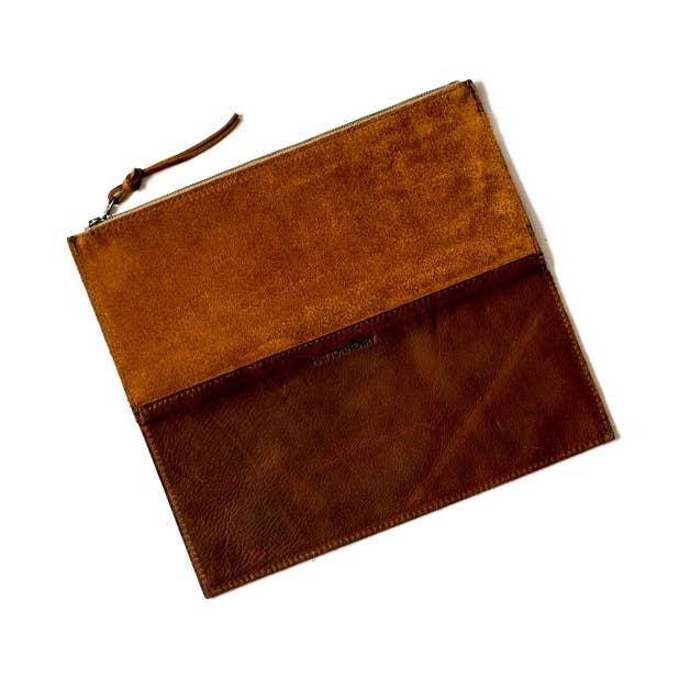 Rust Brown Foldover Clutch for wholesale by Hatton Henry