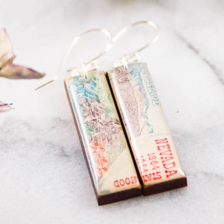 Nevada Vintage Postzegel Oorbellen voor wholesale door No Man's Land