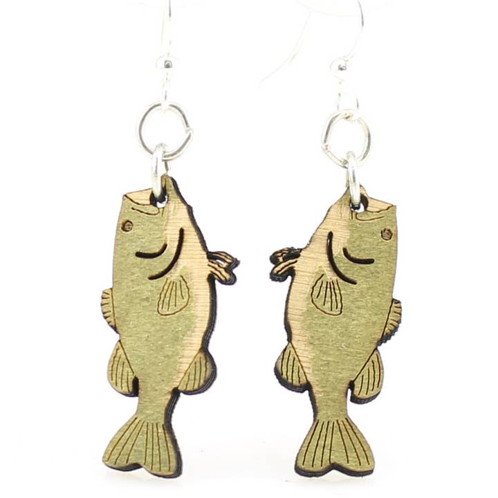 Bass Fish Earrings for wholesale by Green Tree Jewelry