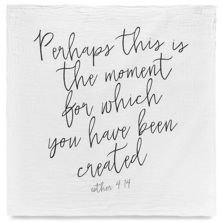 Organic Swaddle Blanket- Esther 4:14 for wholesale by Modern Burlap