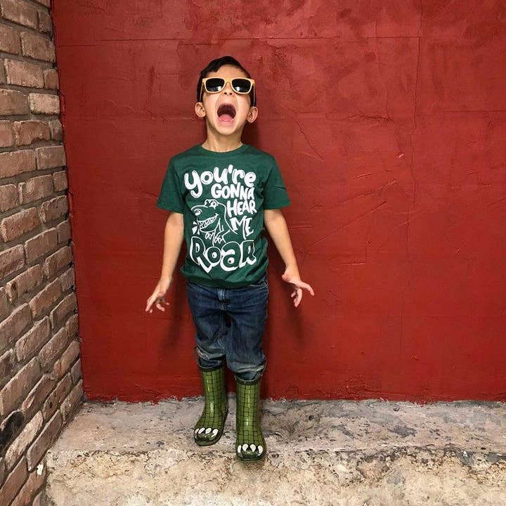 Gonna Hear Me Roar Dinosaur Kid's Tee for wholesale by spillthebeansetc