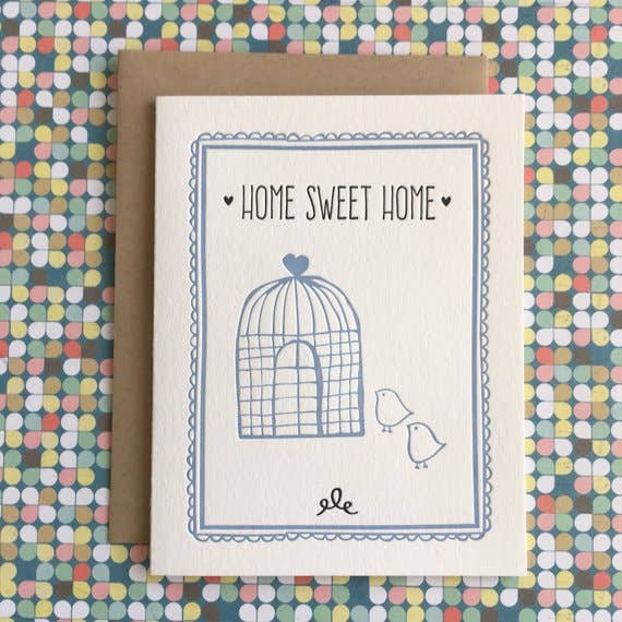 Lucky Bee Press – Großhandel Grußkarten für den Alltag – Home Sweet Home-Karte - Buchdruck-Karte