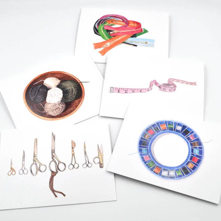 Coudre Quilting Tricot Artisanat Amoureux Cartes à Bloc-notes pour la vente par Rachel Alvarez Art