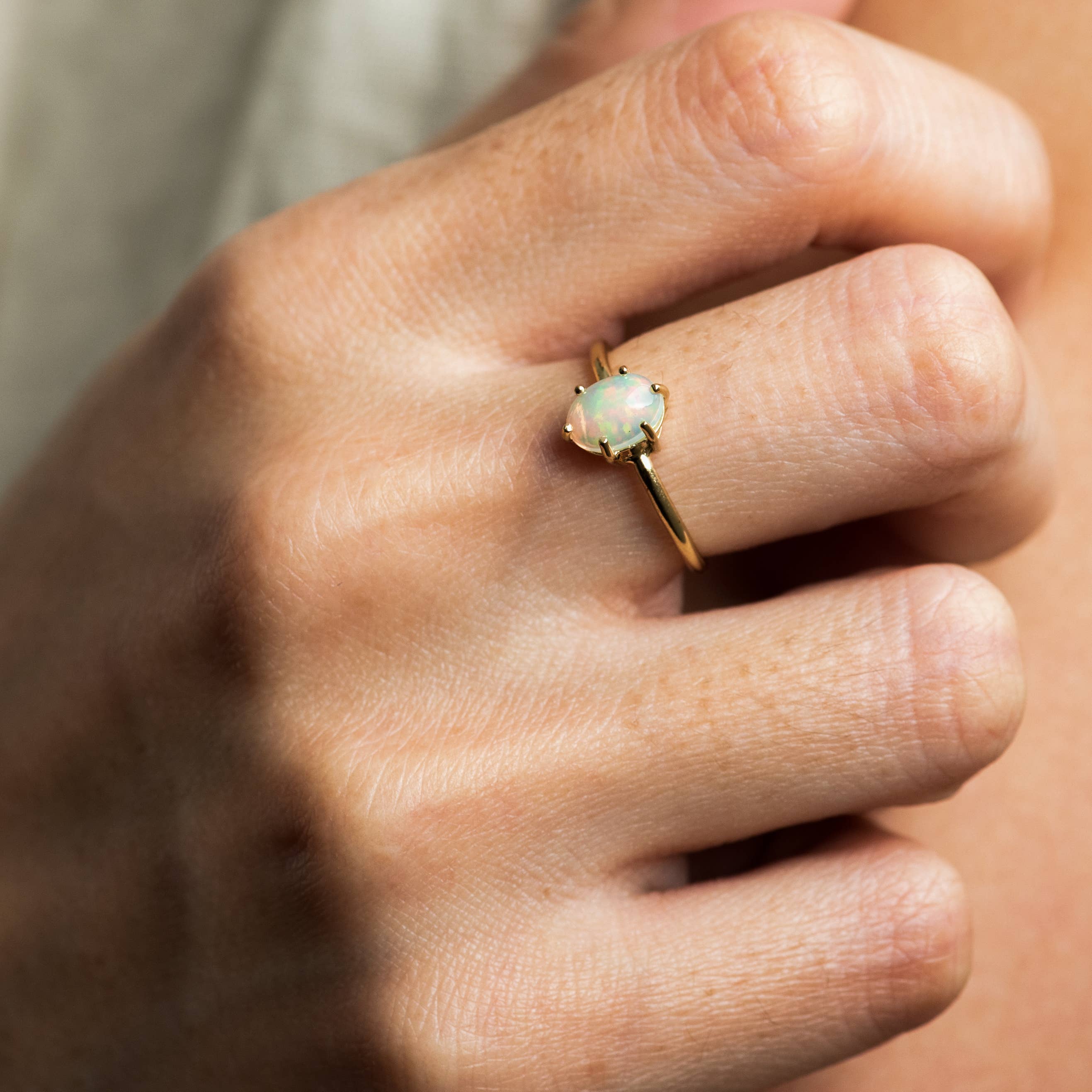 Minette - Wholesale Single Stone/Solitaire Ring - Everly Opal Band1