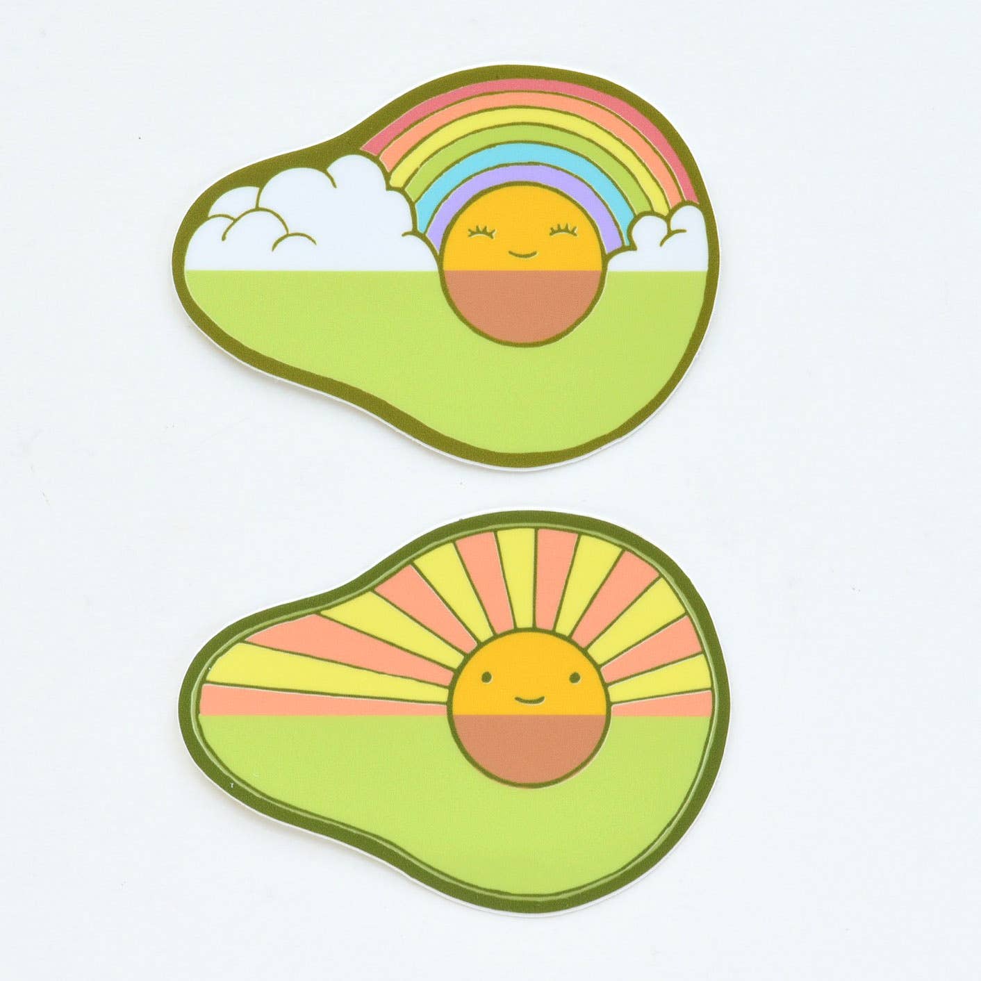 Imaginary Animal - Wholesale Sticker - Avocado Rainbow + Avocado Sunrise Die Cut Vinyl Stickers6