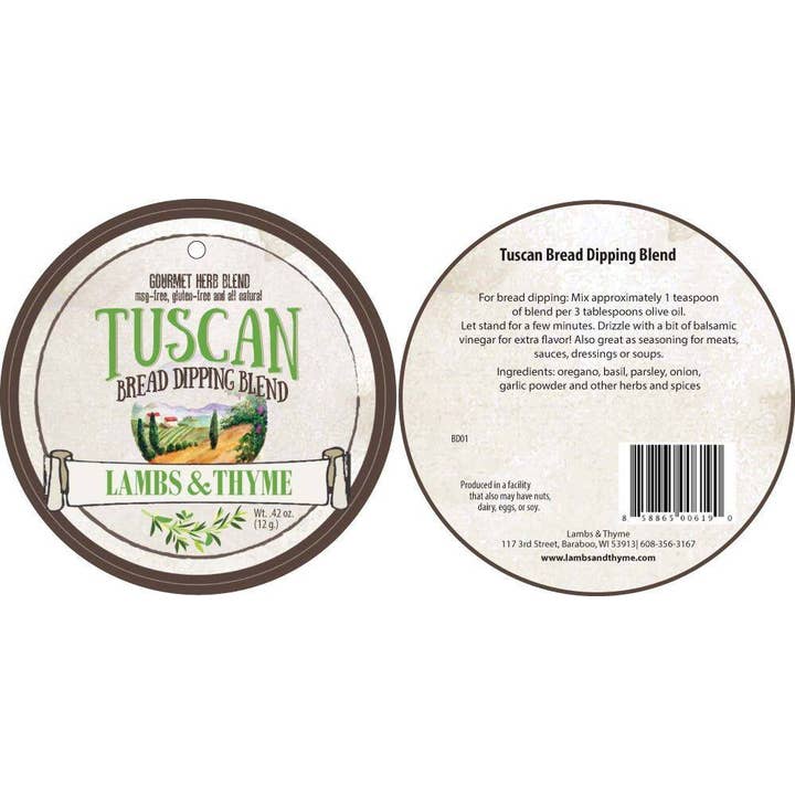 Lambs & Thyme - Wholesale Dip - Tuscan Bread Dipping Blend - Dozen1