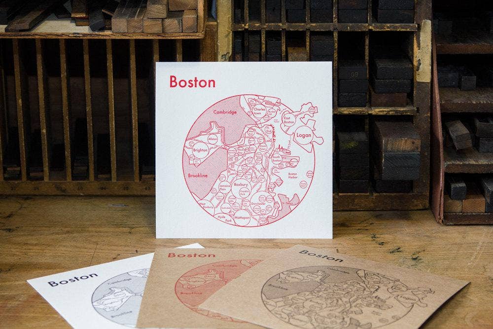 Archie's Press - Wholesale Map - Boston Map Print2