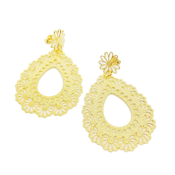 Orecchini Margarita 18K GL per la vendita all'ingrosso da parte di Donna Italiana