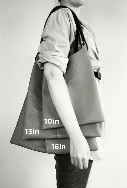 Leather Wedge Tote 13inch Yellow for wholesale on Faire2