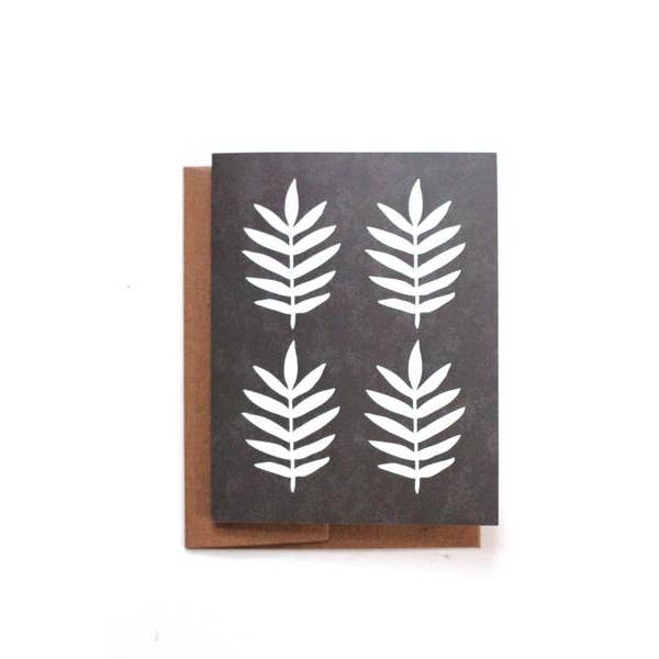 Palm Leaf Pattern Card - Box of 6 for wholesale by Rare Bird Co. + Pauline Stanley Studio