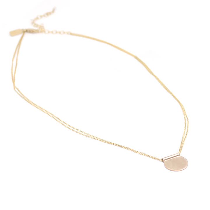 Favor Jewelry - Wholesale Pendant/Charm Necklace - Double Chain Semicircle Lira Necklace