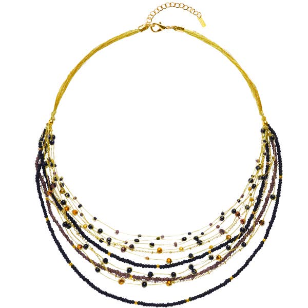 Marquet – Großhandel Perlenkette – Faire Trade-Halskette mit Perlen, mehrsträngig, schwimmend2