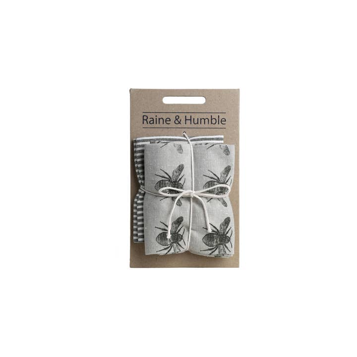 Raine & Humble - Wholesale Tea Towel - Olive Green Honey Bee Tea Towel Pack