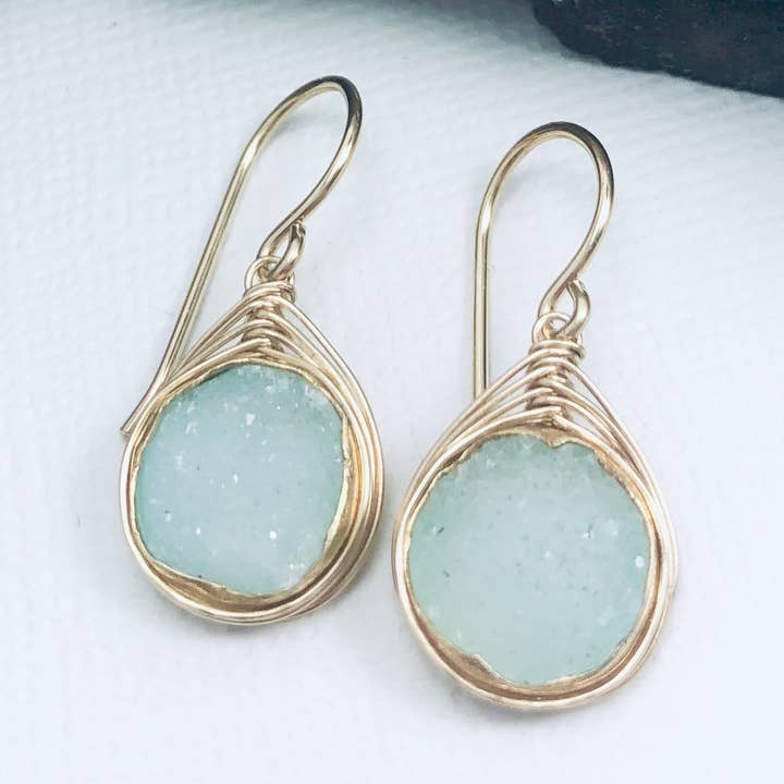 Druzy Wraps Earrings for wholesale by Laura J Designs