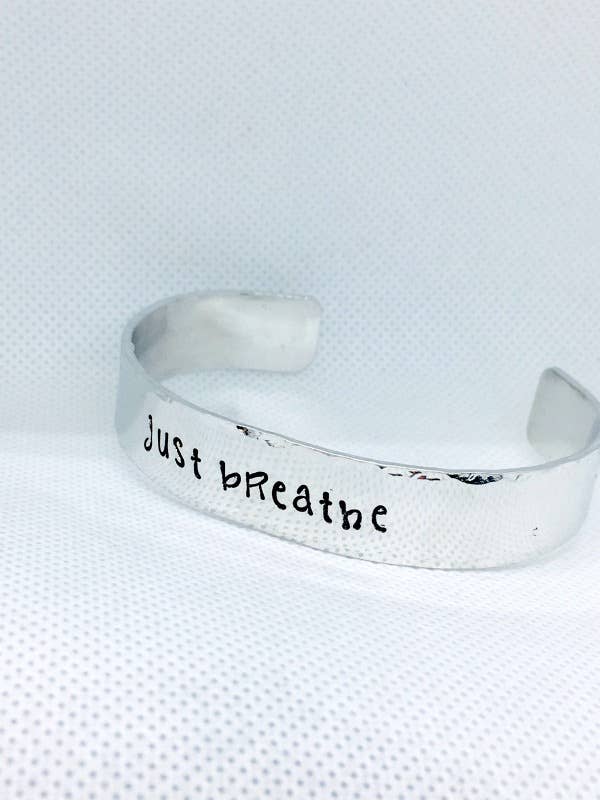 Cuff bracelet Just Breathe Inspirational jewelry for wholesale by Me and My Sweet Pea