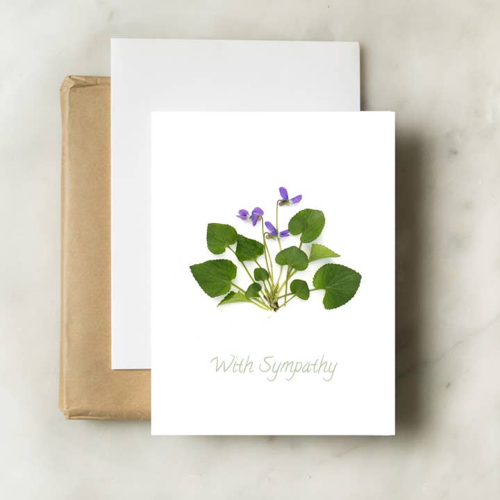 Sympathy Card - Violets for wholesale by Bottle Branch