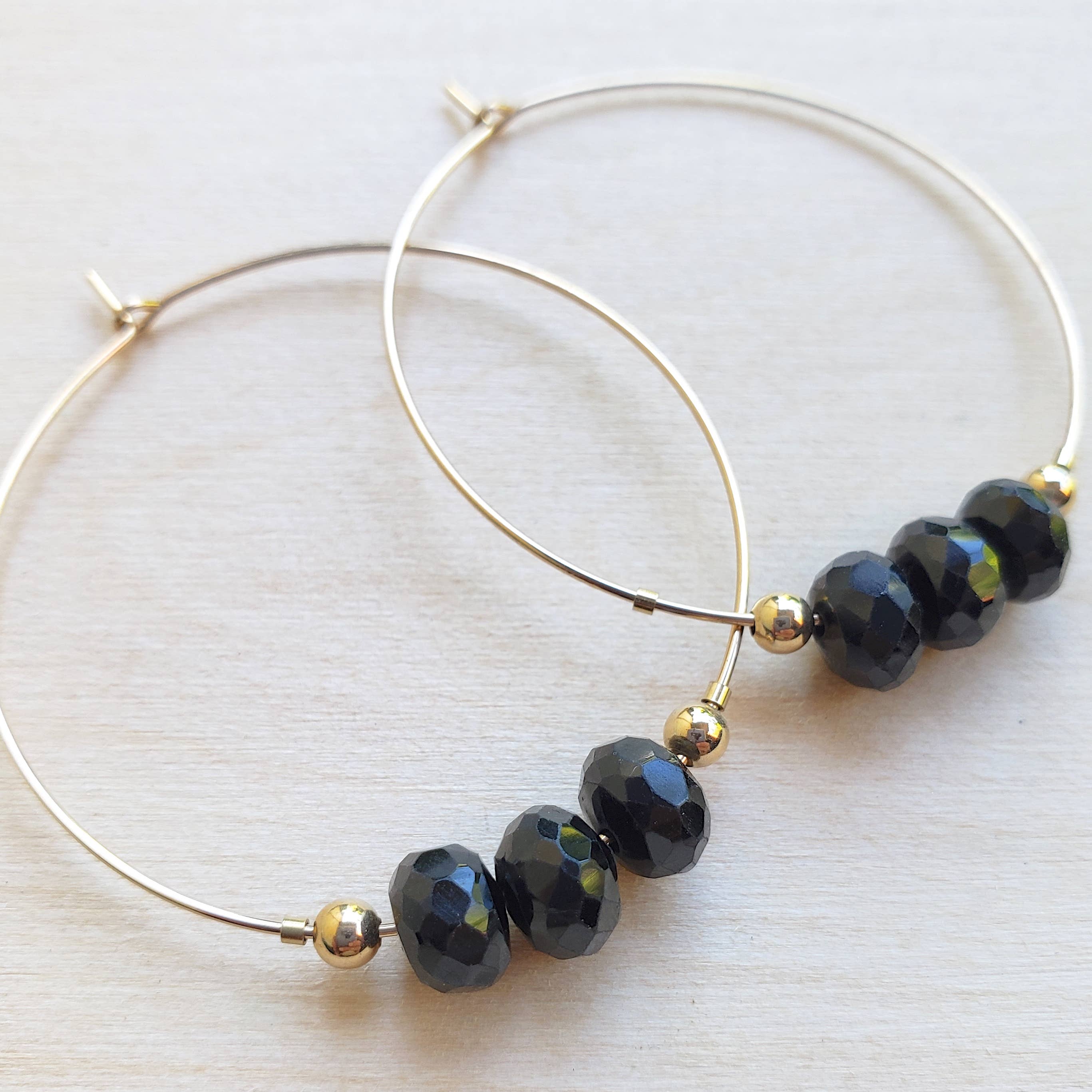 MissElenious Jewelry - Wholesale Hoop Earrings - Black Spinel Hoops4