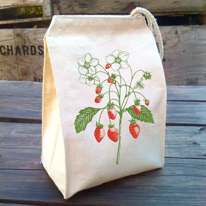 Strawberry Lunch Bag for wholesale by Little Lark