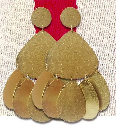 Be the Good - Wholesale Dangle Earrings - Gold Lily Pad Chandelier Earrings0