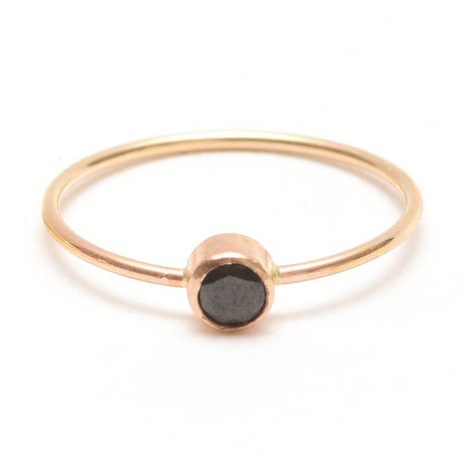 Lab Grown Gemstone Circa Stacking Ring - Black Spinel for wholesale by Favor Jewelry