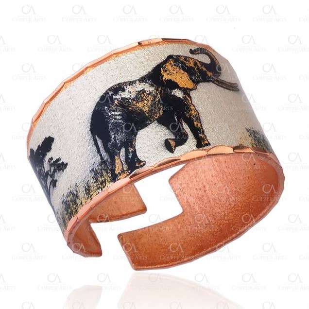 RN 67 Elephant Adjustable Ring for wholesale by COPPER ARTS INC.