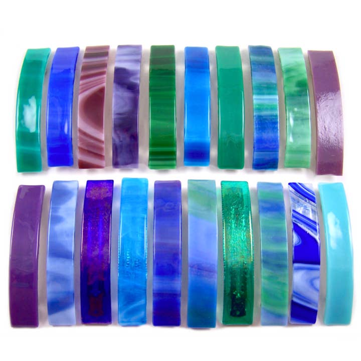 Glass Town USA - Wholesale Barrette - Women's - Barrettes Stained Glass Cool Colors Large Size3