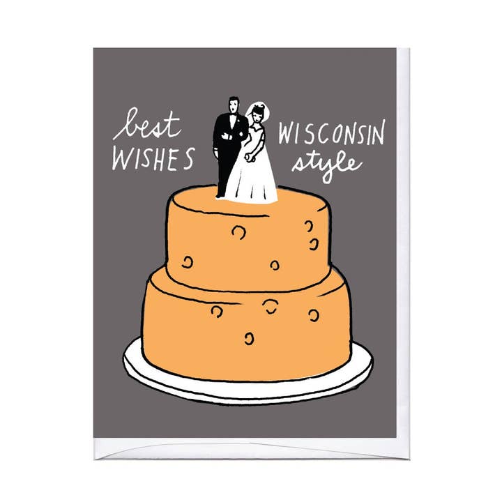 La Familia Green - Wholesale Wedding Card - Wisconsin Cheese Wedding Cake Greeting Card0