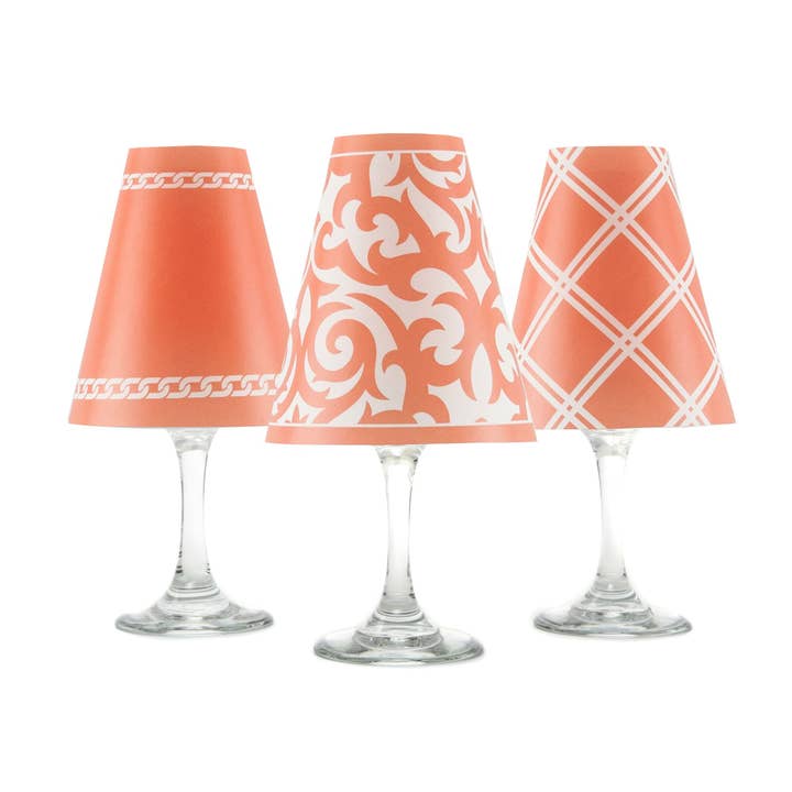 Santa Barbara Coral Wine Glass Shades for wholesale by di Potter