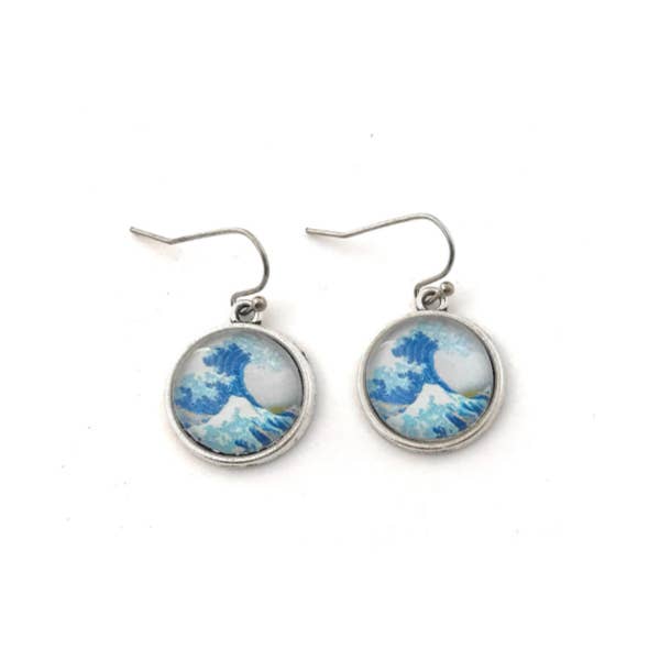 Fern & Filigree - Wholesale Dangle Earrings - Classic Art Series - Great Wave of Kanagawa Earrings