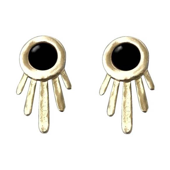 Burst Earrings With Black Onyx for wholesale by Therese Kuempel Jewelry