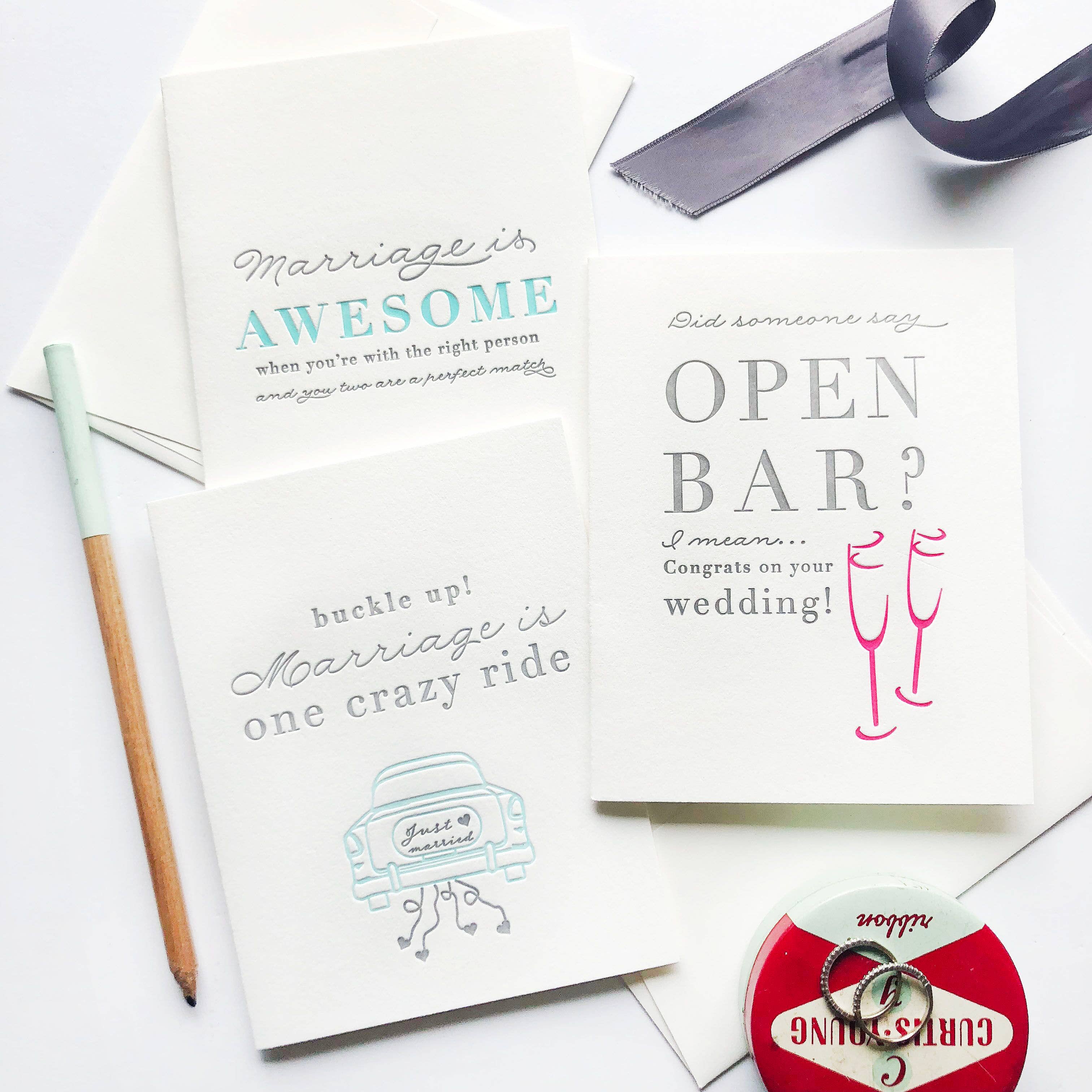 Steel Petal Press - Wholesale Wedding Card - Marriage is Awesome - Wedding Marriage Congrats Card2