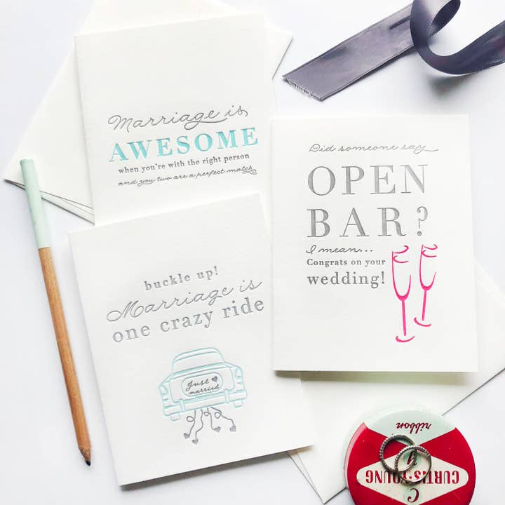 Steel Petal Press - Wholesale Wedding Card - Marriage is Awesome - Wedding Marriage Congrats Card2