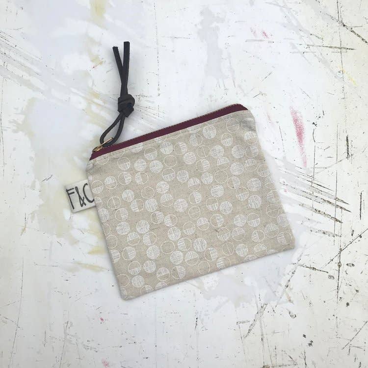 Holiday Gift Passport Case Metallic Small Bag Fuchsia Gold Linen Canvas Zipper Pouch Fuchsia Linen Canvas Travel Pouch Leather Pull