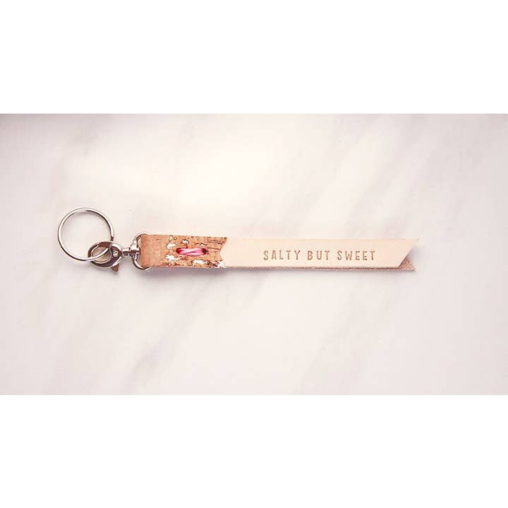 Three Tiny Words – wholesale Keychain – Women's – Chic Leather Keyring, inscribed keyring, sentimental gift