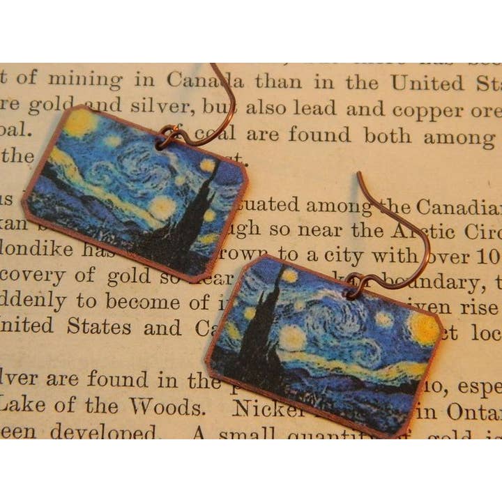 Brincos Van Gogh Noite estrelada por atacado de Sarah Wood Studio