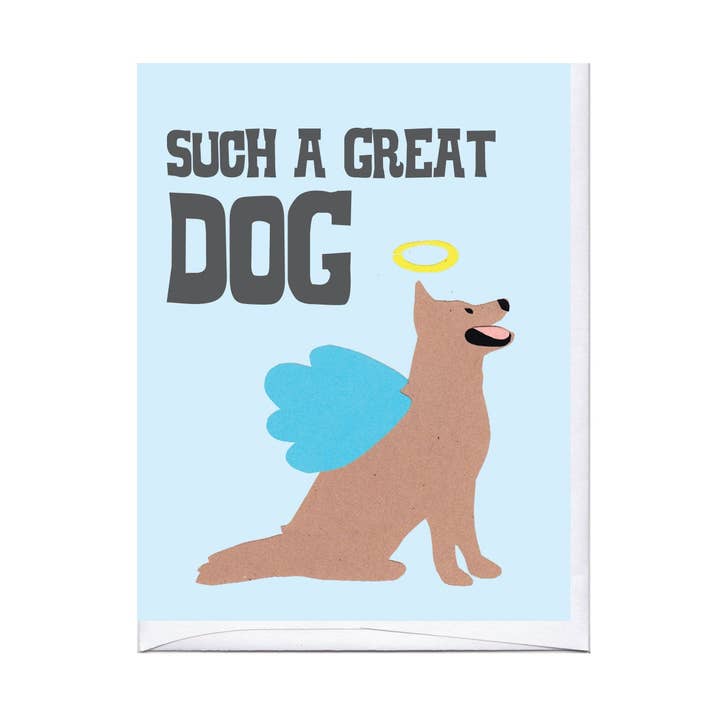Angel Dog Card for wholesale by La Familia Green