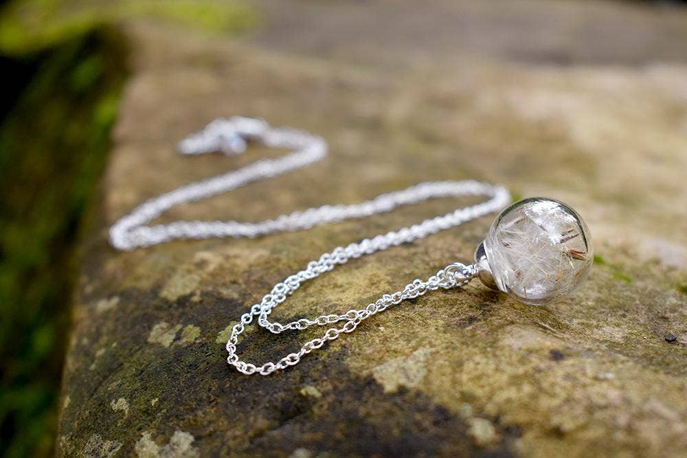 Enchanted Leaves - Wholesale Pendant/Charm Necklace - 24" Dandelion Wish Bubble Necklace (Small)4