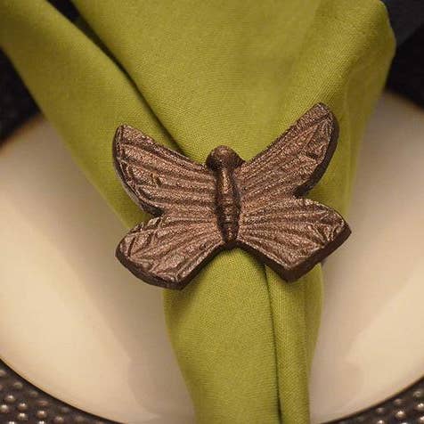 Copper Butterfly Napkin Rings - Set of 4 for wholesale by Vibhsa